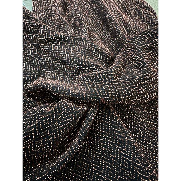 Candie's Twist Front V-Neck Stretchy Sparkle Jumpsuit Rose Gold Shimmer Size S - Picture 3 of 9